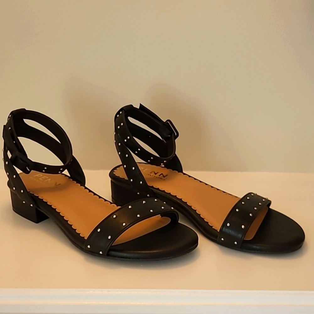 Penningtons Extra Wide Width Studded Ankle Strap Sandals - Size 7WW - Picture 2 of 3